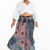 HaremPants.com Plus Size Geometric Mandalas Handkerchief Midi Skirt In Silver Gray 2 HaremPants.com Plus Size Geometric Mandalas Handkerchief Midi Skirt In Silver Gray