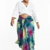 HaremPants.com Women's Plus Size Firework Handkerchief Midi Skirt In Turquoise