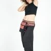 HaremPants.com Pinstripe Cotton Low Cut Women's Harem Pants With Hill Tribe Trim Black
