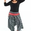 HaremPants.com Plus Size Traditional Prints Thai Hill Tribe Fabric Women's Harem Pants With Ankle Straps