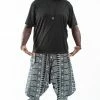HaremPants.com Plus Size Traditional Prints Thai Hill Tribe Fabric Men's Harem Pants With Ankle Straps