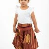 HaremPants.com Thai Hill Tribe Fabric Kids Harem Pants With Ankle Straps In Brick