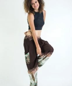 HaremPants.com Solid Top Elephant Women's Elephant Pants In Brown