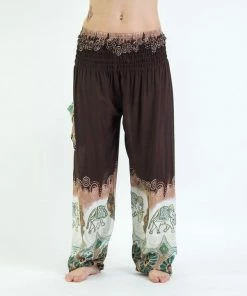 HaremPants.com Solid Top Elephant Women's Elephant Pants In Brown