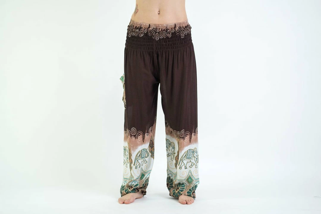 HaremPants.com Solid Top Elephant Women's Elephant Pants In Brown 4 HaremPants.com Solid Top Elephant Women's Elephant Pants In Brown