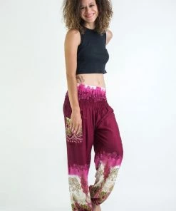 HaremPants.com Solid Top Elephant Women's Elephant Pants In Magenta
