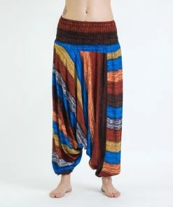 HaremPants.com Boho Rust Striped Jumpsuit Women's Harem Pants