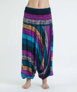HaremPants.com Boho Blue Striped Jumpsuit Women's Harem Pants