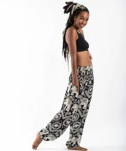 HaremPants.com Imperial Elephant Women's Elephant Pants In Black