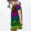 HaremPants.com Kids Harem Pants Kids Rainbow Elephant Dress In Green
