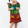 HaremPants.com Summer Super Sale 2022 Kids Rainbow Elephant Dress In Orange