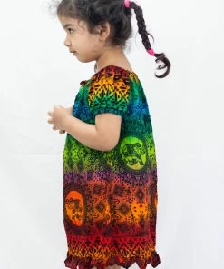 HaremPants.com Summer Super Sale 2022 Kids Rainbow Elephant Dress In Orange