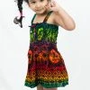 HaremPants.com Kids Rainbow Elephant Smock Dress In Orange