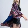 HaremPants.com Peony Mandalas Kimono Cardigan In Blue