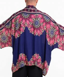 HaremPants.com Peony Mandalas Kimono Cardigan In Indigo Women's 13 HaremPants.com Peony Mandalas Kimono Cardigan In Indigo Women's
