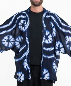 HaremPants.com Tie Dye Kimono Cardigan In Indigo Women's