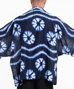 HaremPants.com Tie Dye Kimono Cardigan In Indigo Women's