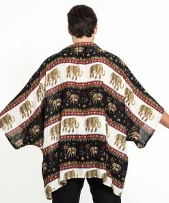 HaremPants.com Elephant Bliss Kimono Cardigan In Black