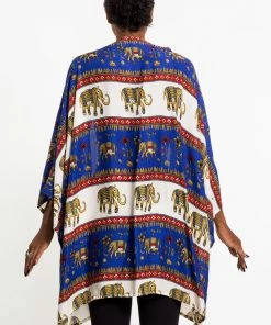 HaremPants.com Women's Elephant Bliss Kimono Cardigan In Blue