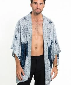HaremPants.com Women's Marble Mandalas Kimono Cardigan In Indigo