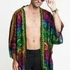 HaremPants.com Rainbow Elephant Kimono Cardigan In Green