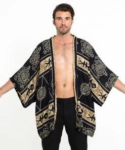 HaremPants.com Women's Turtle Print Kimono Cardigan In Gold