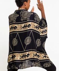 HaremPants.com Women's Turtle Print Kimono Cardigan In Gold 11 HaremPants.com Women's Turtle Print Kimono Cardigan In Gold