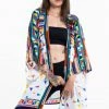 HaremPants.com Triangles Kimono Cardigan In White Women's