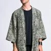 HaremPants.com Paisley Print Cotton Kimono Cardigan In Black