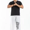 HaremPants.com Dragon Men's Thai Yoga Pants In White