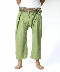 HaremPants.com Unisex Thai Fisherman Pants In Lime Green Men's