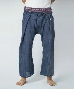 HaremPants.com Unisex Thai Fisherman Pants In Dark Blue