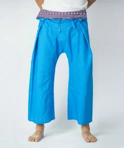 HaremPants.com Men's Unisex Thai Fisherman Pants In Sky Blue