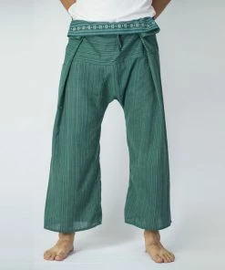 HaremPants.com Unisex Thai Fisherman Pants In Aqua Marine Men's