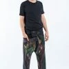 HaremPants.com Rainbow Prints Men's Slim Cut Fisherman Pants In Black