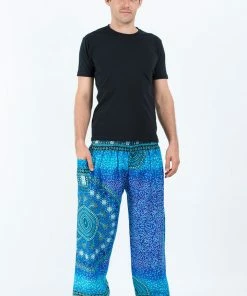 HaremPants.com Tribal Chakras Men's Harem Pants In Blue