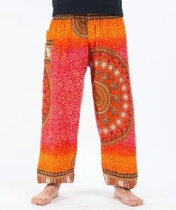 HaremPants.com Tribal Chakras Men's Harem Pants In Orange