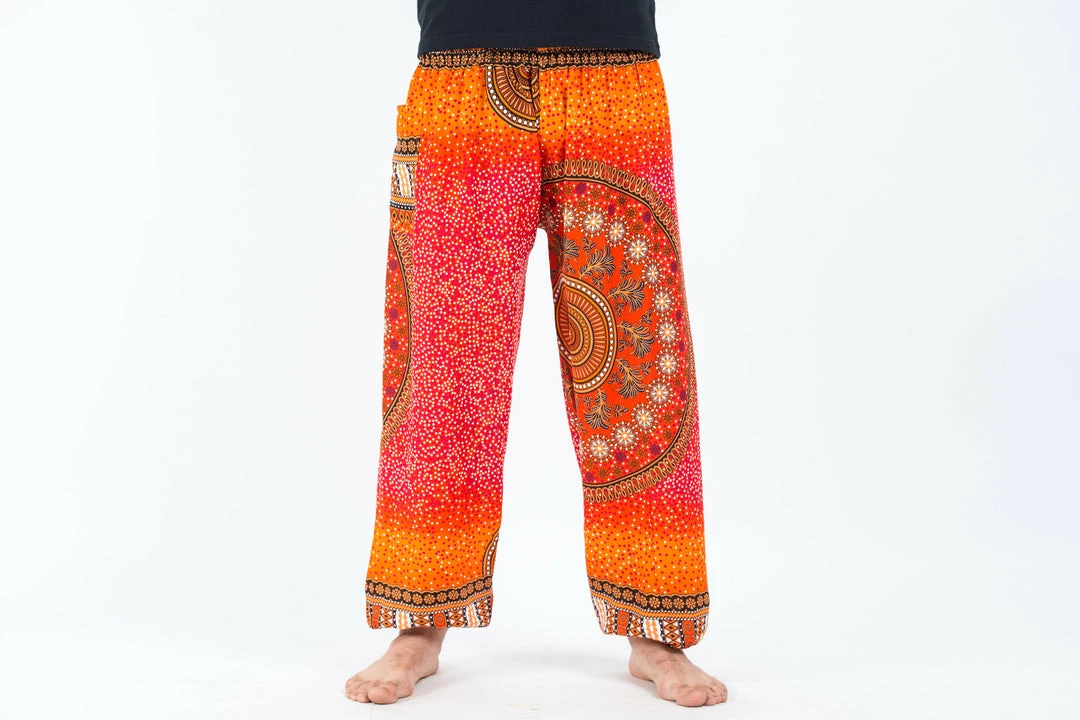 HaremPants.com Tribal Chakras Men's Harem Pants In Orange 4 HaremPants.com Tribal Chakras Men's Harem Pants In Orange