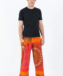 HaremPants.com Tribal Chakras Men's Harem Pants In Orange 9 HaremPants.com Tribal Chakras Men's Harem Pants In Orange