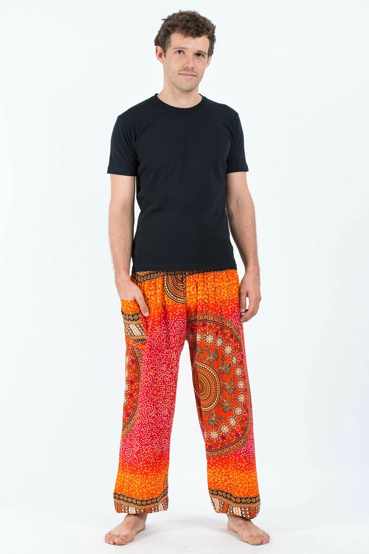 HaremPants.com Tribal Chakras Men's Harem Pants In Orange 6 HaremPants.com Tribal Chakras Men's Harem Pants In Orange