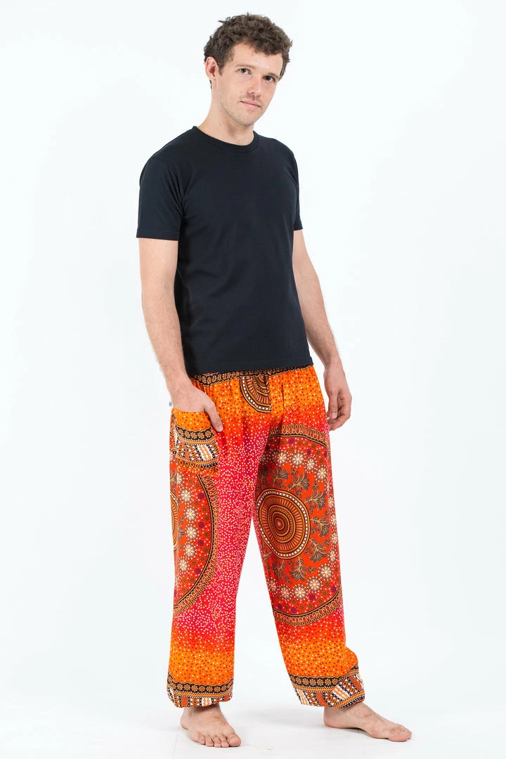 HaremPants.com Tribal Chakras Men's Harem Pants In Orange 5 HaremPants.com Tribal Chakras Men's Harem Pants In Orange