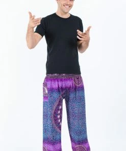 HaremPants.com Tribal Chakras Men's Harem Pants In Purple