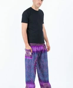 HaremPants.com Tribal Chakras Men's Harem Pants In Purple