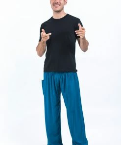 HaremPants.com Solid Color Men's Harem Pants In Aqua Blue