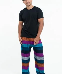 HaremPants.com Boho Blue Striped Men's Harem Pants