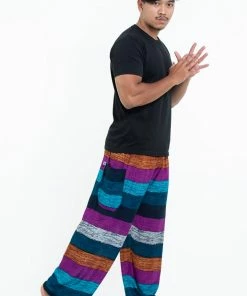 HaremPants.com Boho Blue Striped Men's Harem Pants