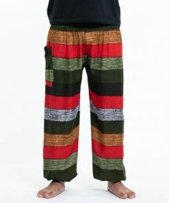 HaremPants.com Boho Green Striped Men's Harem Pants