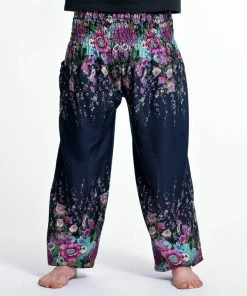 HaremPants.com Floral Men's Harem Pants In Blue