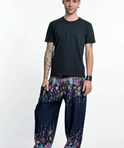 HaremPants.com Floral Men's Harem Pants In Blue