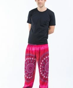 HaremPants.com Tribal Chakras Men's Harem Pants In Pink